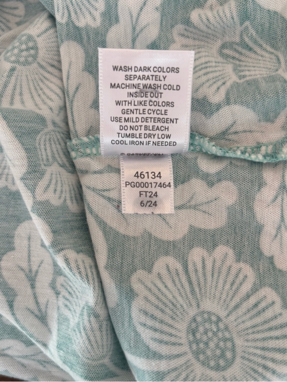Garnet Hill Asian Wrap Organic Cotton Shorty Pajama Set Floral Aqua Size Small - Picture 11 of 15
